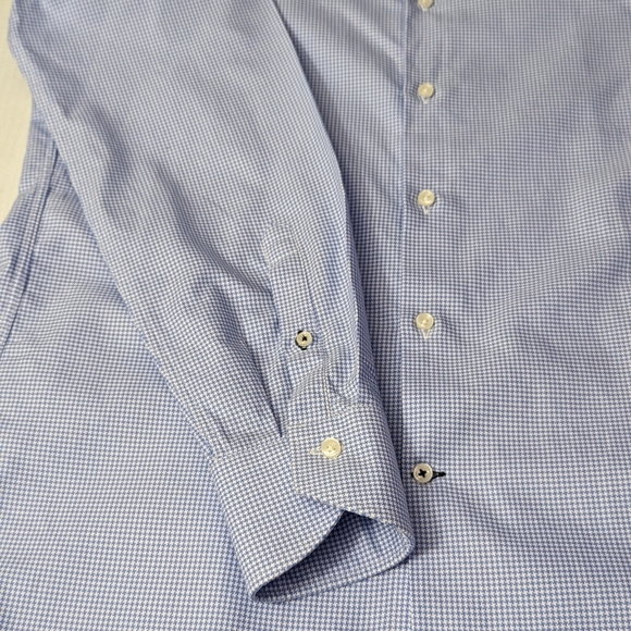 MANGO MAN Men's Stripes Light Blue Tailored French Cuffs Dress Shirt Size S NWOT - Picture 4 of 7